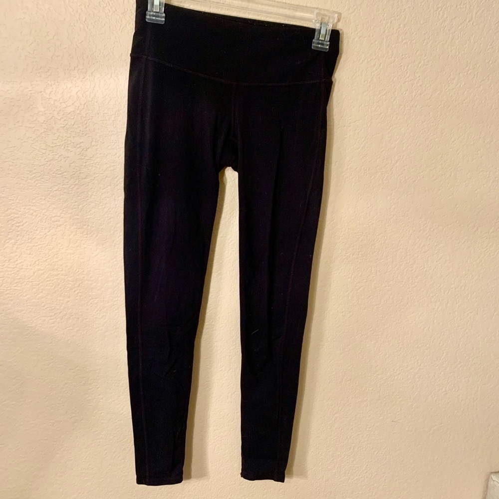 Athleta Leggings XS Black Stretchy Skinny Leg Internal Pocket EUC